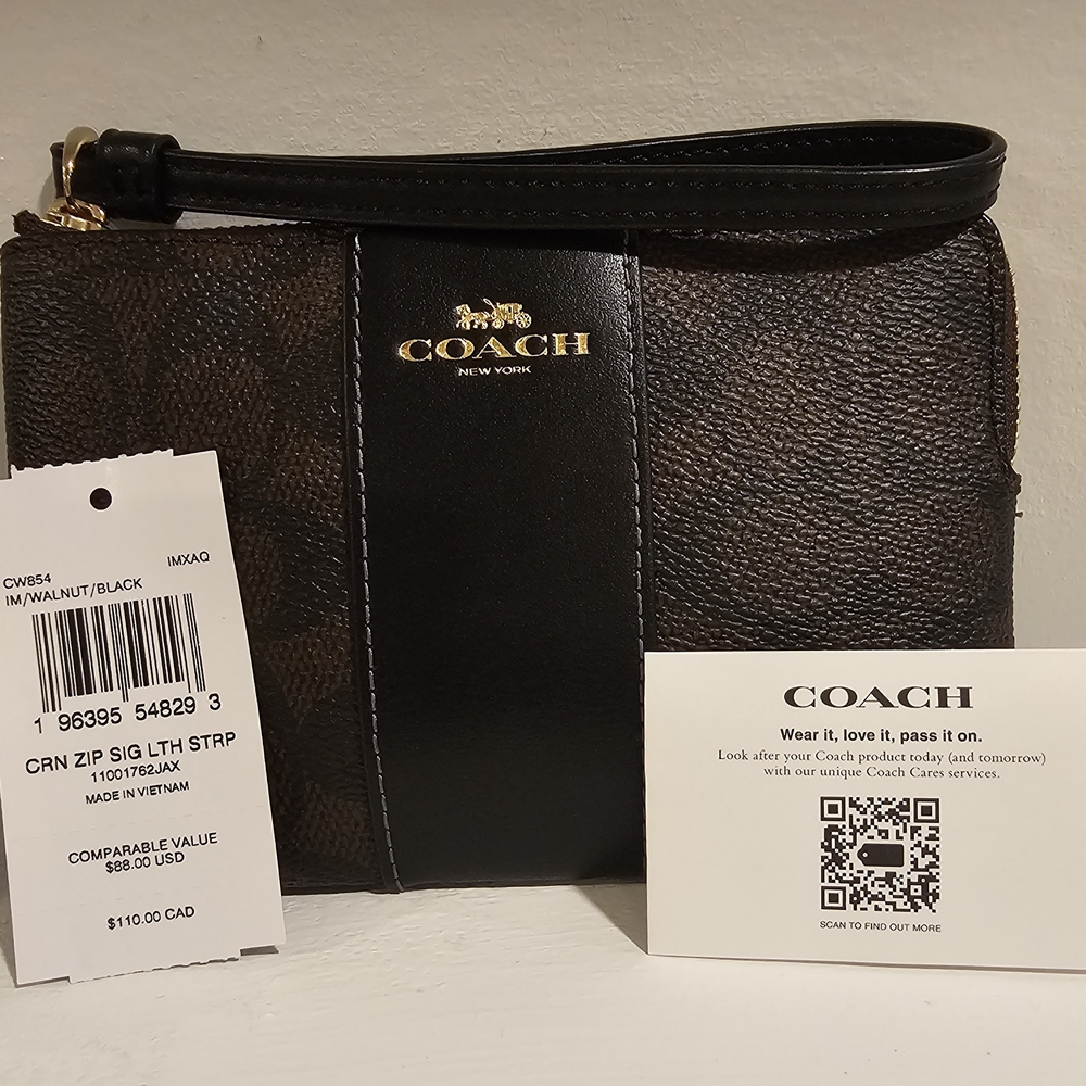 Coach Black and Brown Wristlet